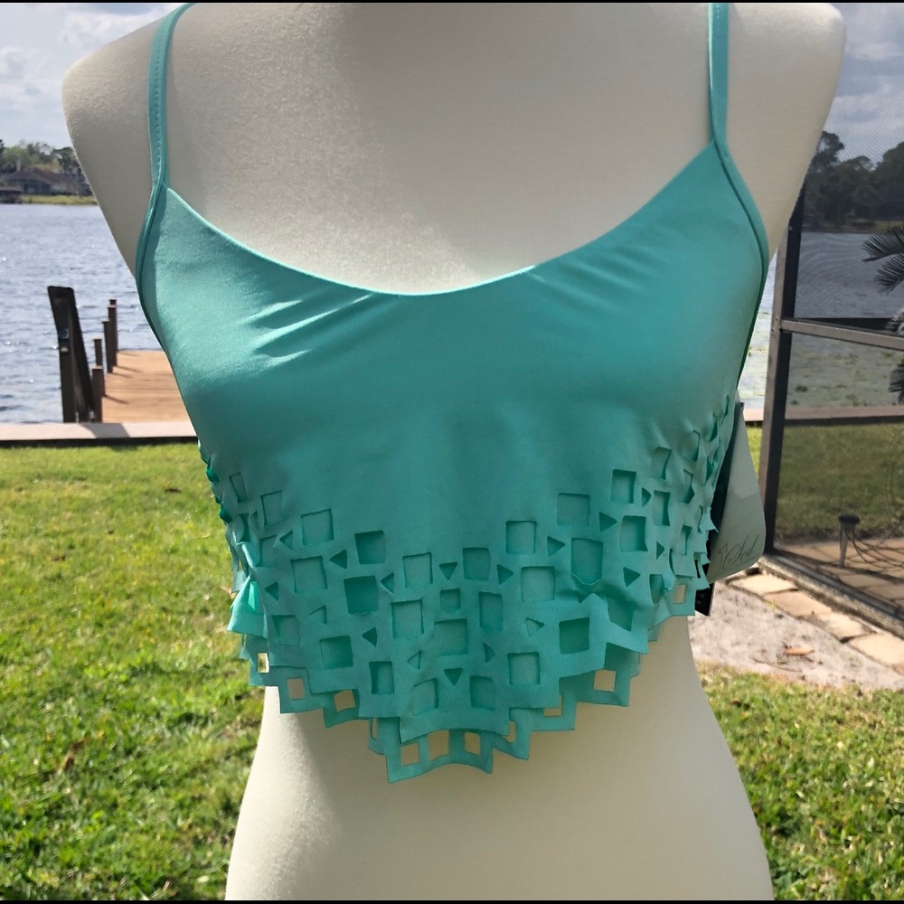 Mint green Laser Cut Bikini Top